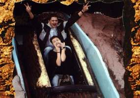 Matthias und Carmen auf der Wildwasserbahn Europapark 2001